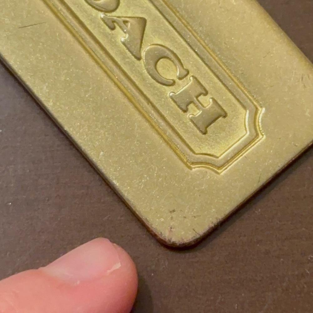 Coach Gold Metal Hangtag rare Y2K era Medium size - Picture 3 of 12